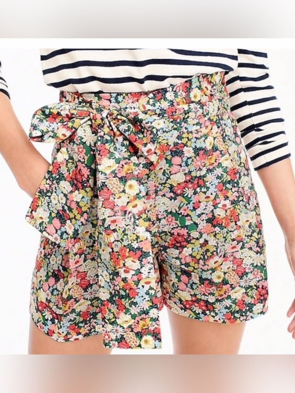 J Crew Liberty High Waisted Bow Shorts